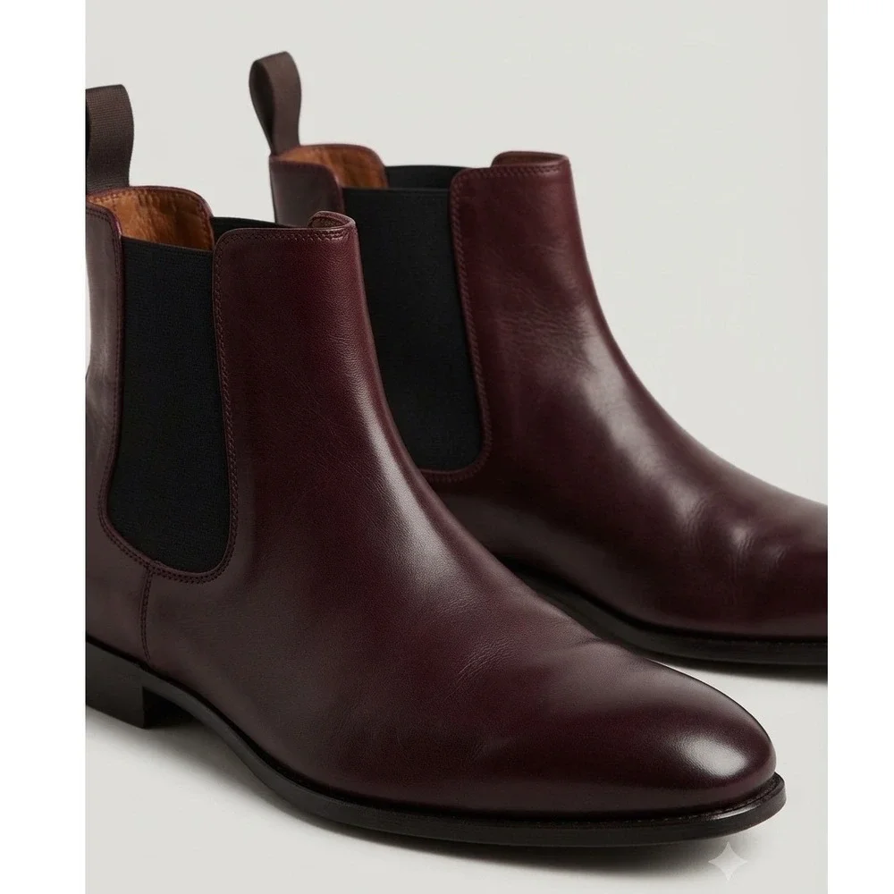 Thomas Bird Eastwood Chelsea Boots Oxblood Leather Made in Italy Sz 44 Classic